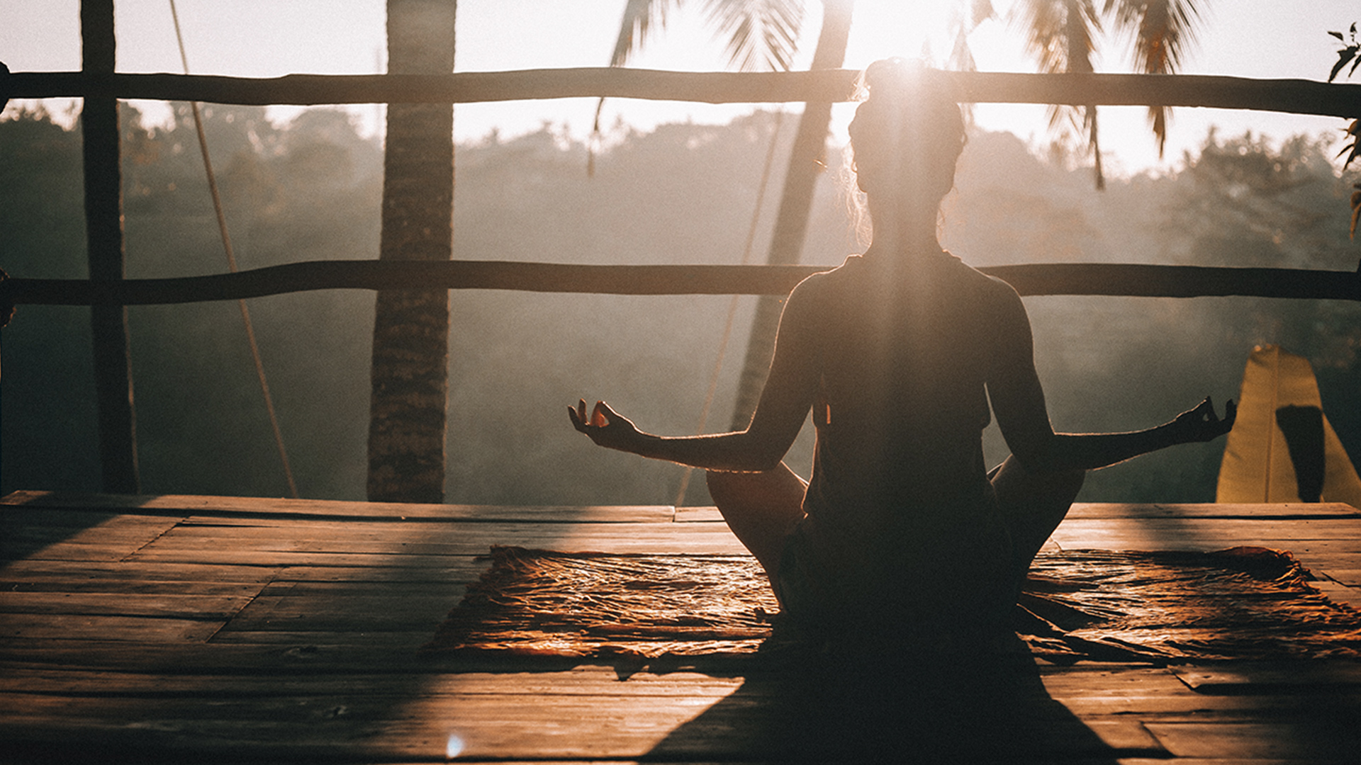 Woman meditating in the sun