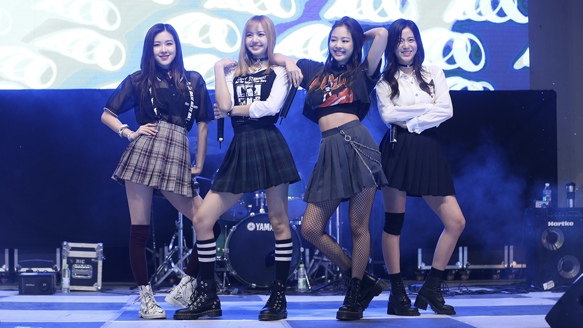 Blackpink posing on stage