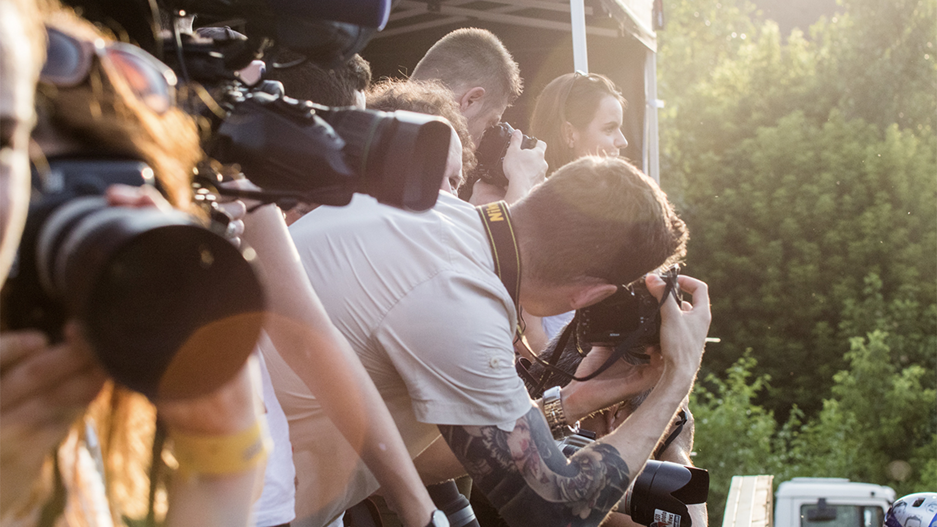 Group of photographers taking pictures