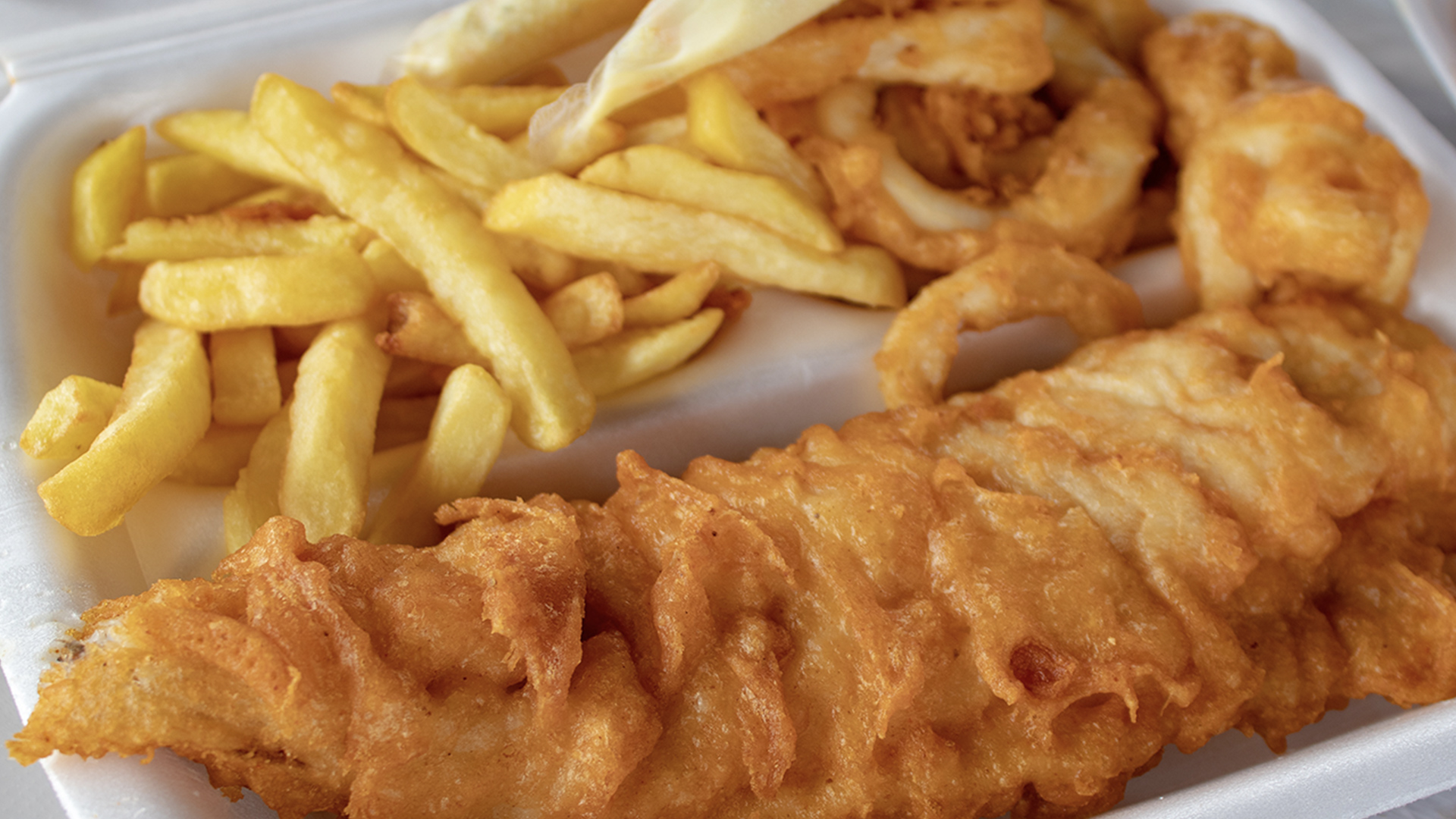 Battered fish and chips