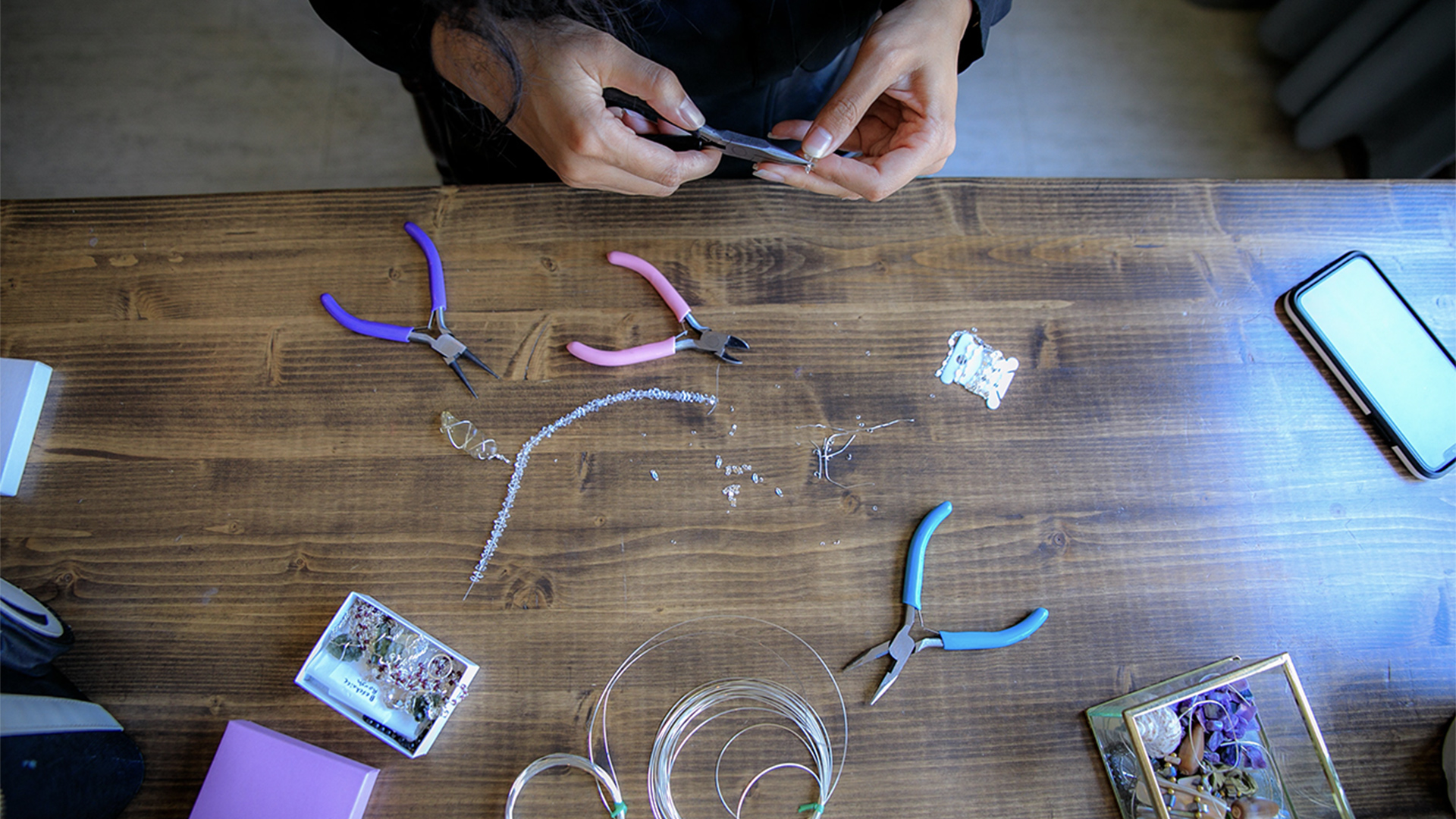Woman making jewellery