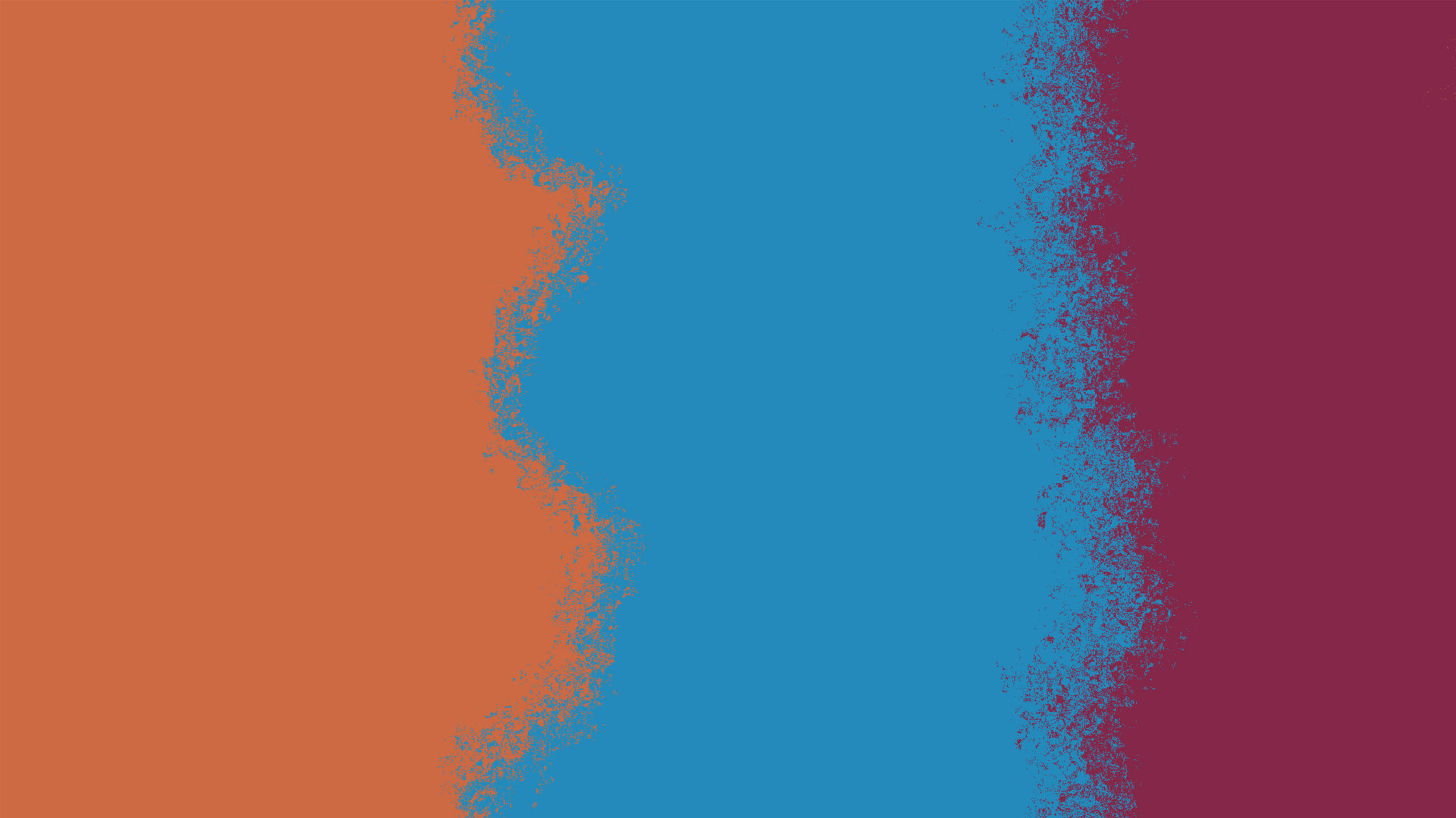 Orange, blue and purple blocks of colour
