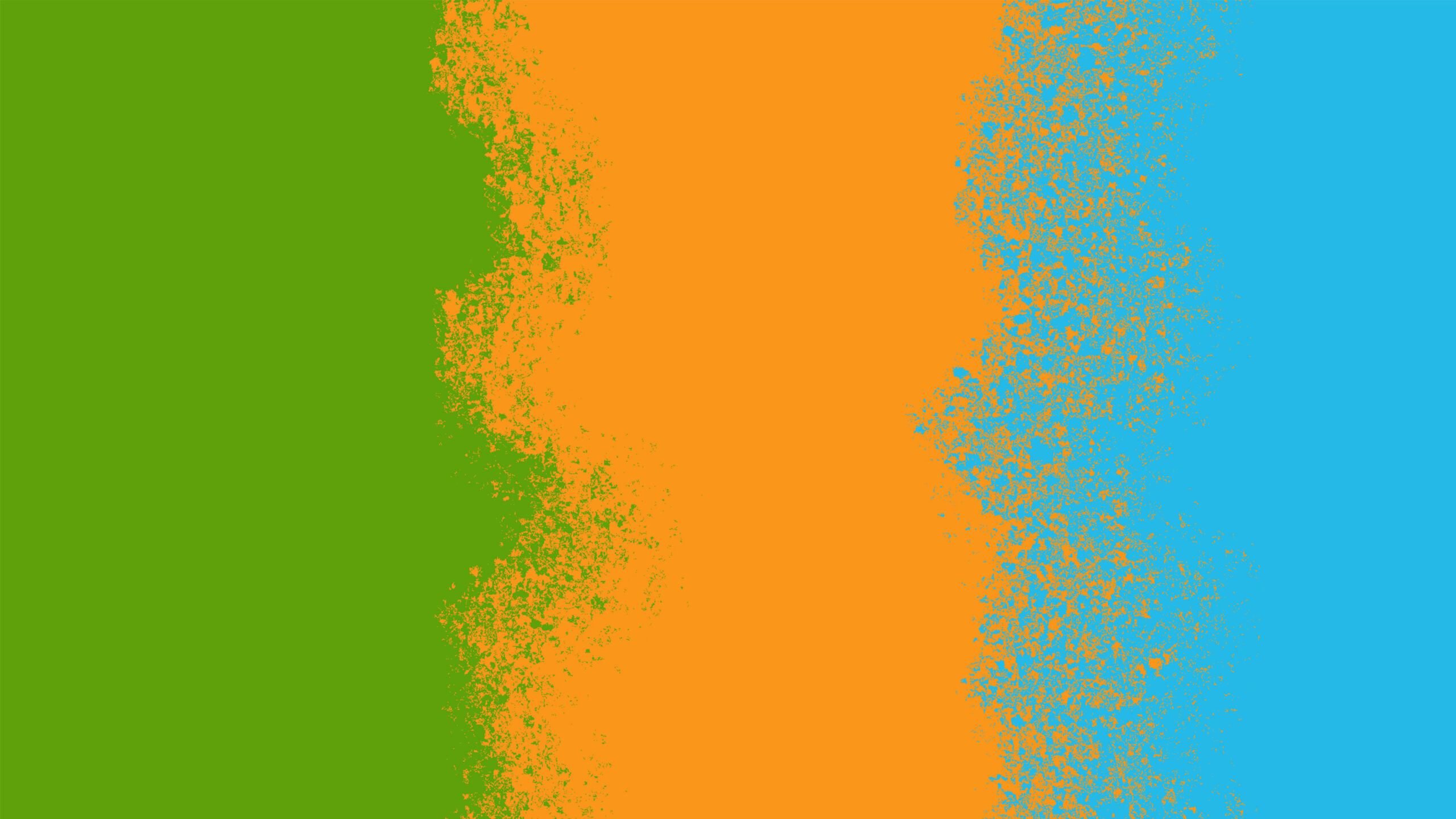 Green, yellow and light blue blocks of colour