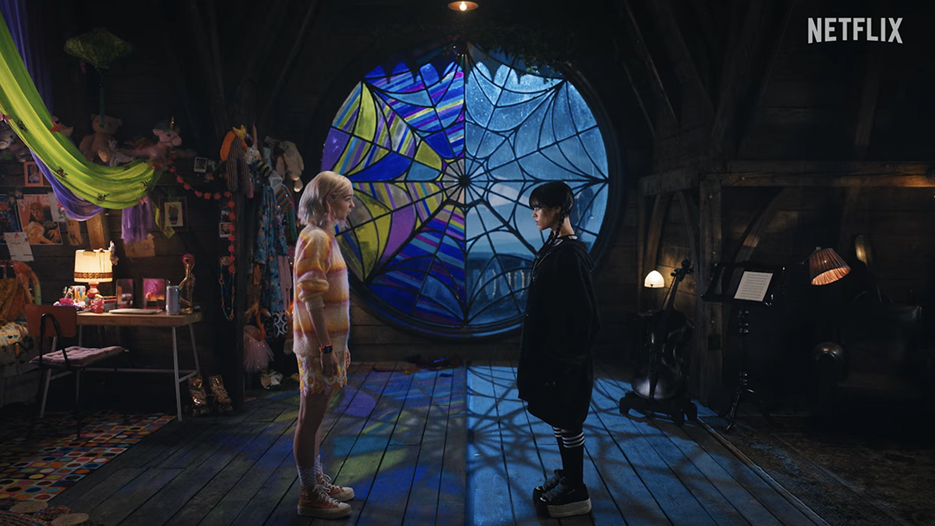 Wednesday's bedroom at Nevermore Academy