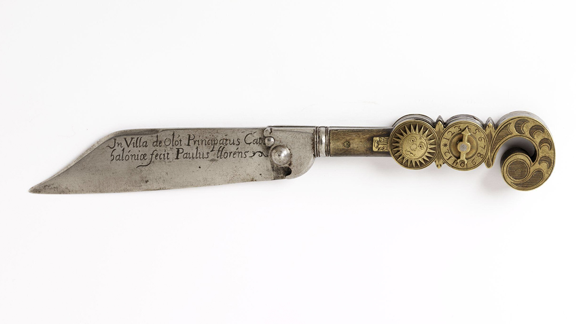 Knife with a clock in the handle