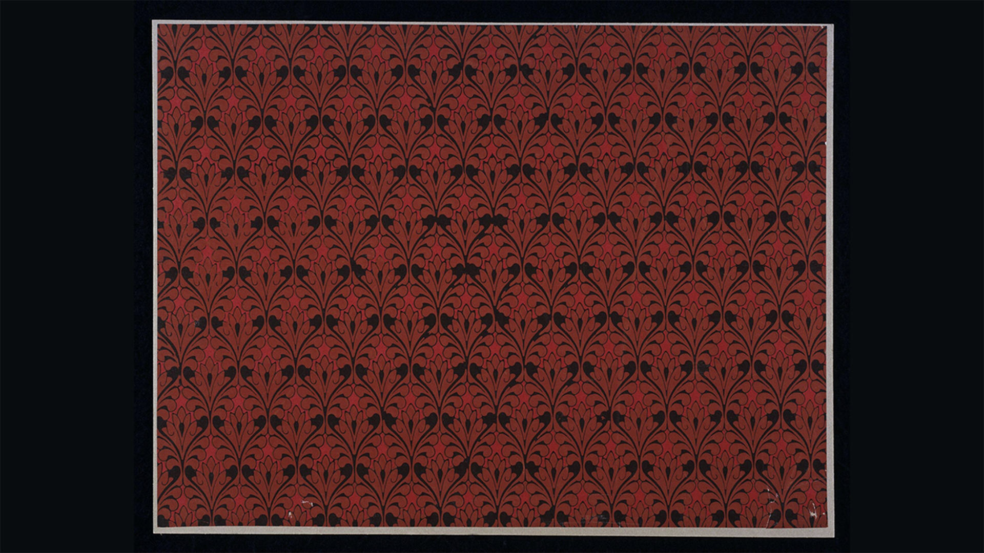 Wallpaper with red and black geometric shapes