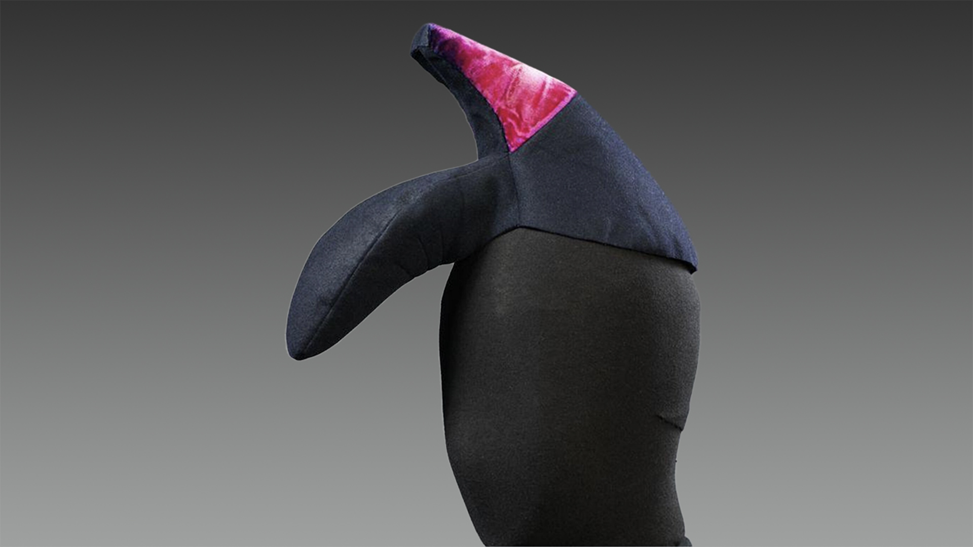 Fabric shoe shaped object on a mannequin