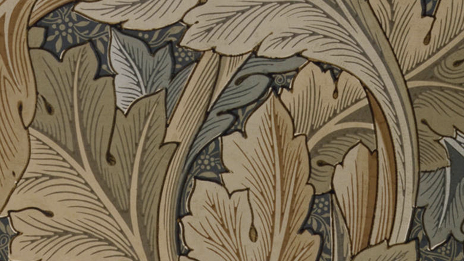 Wallpaper with repeating leaf pattern