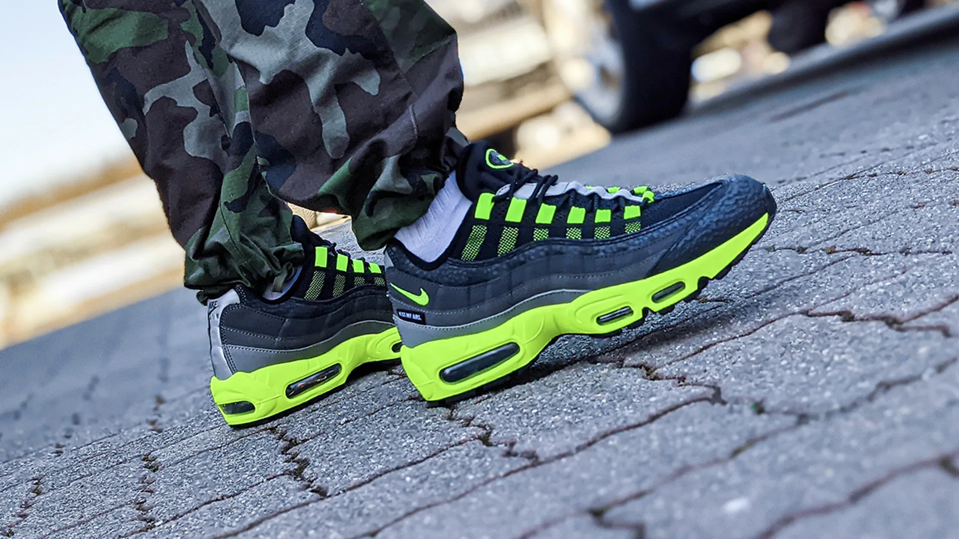 Yellow, black and grey trainers