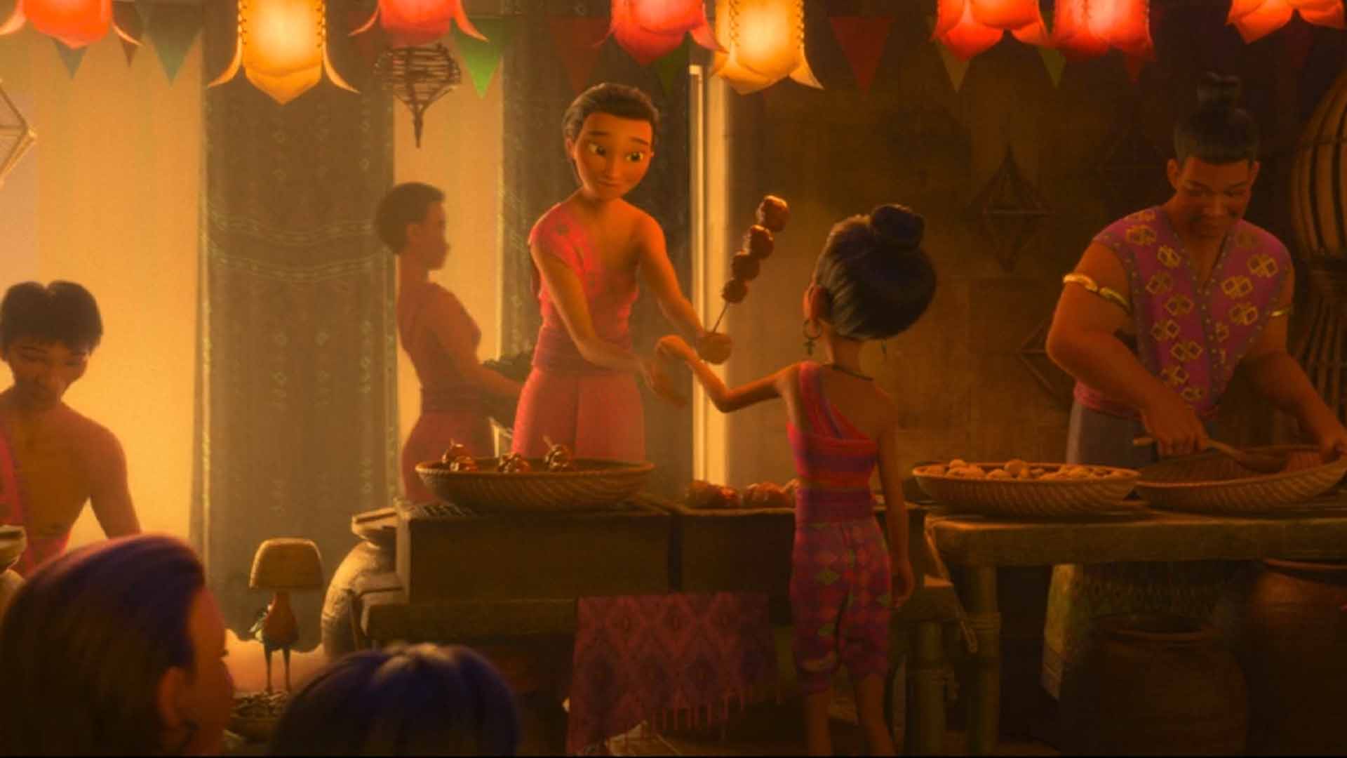 A market stall in Raya and the Last Dragon