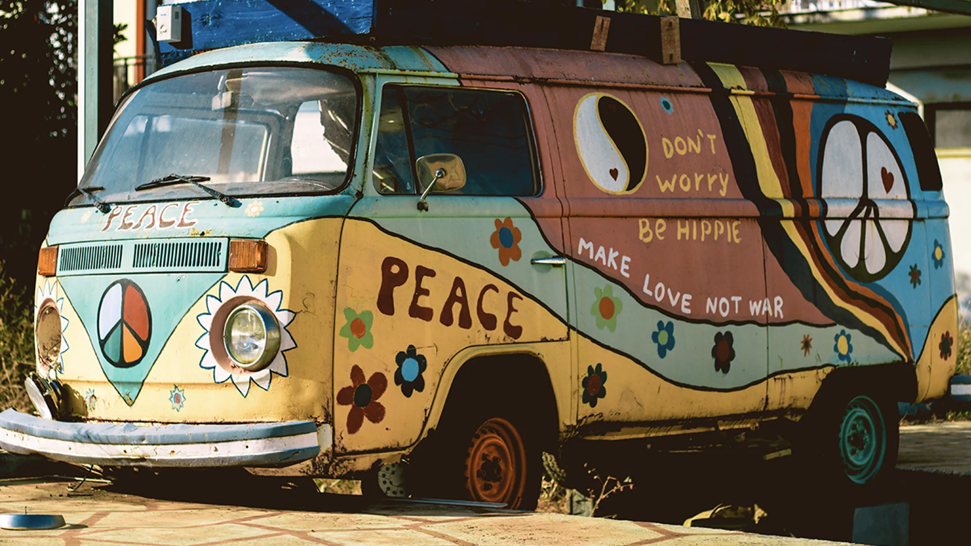 A painted VW Campervan