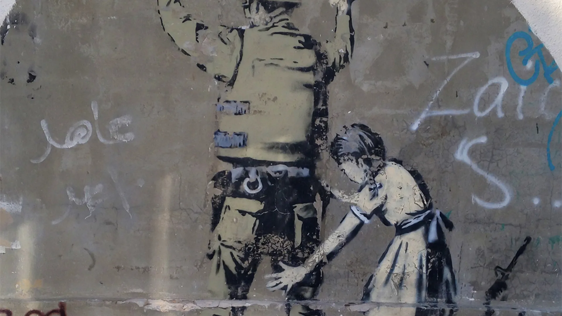 A stencil graffiti
