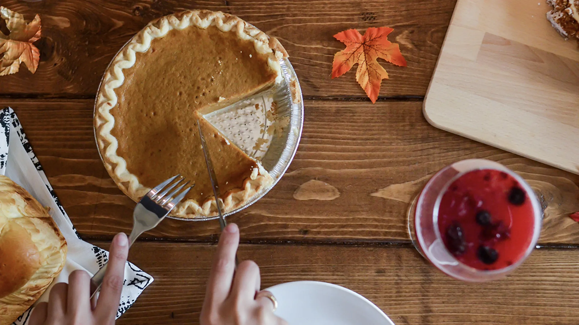 Pumpkin pie on a surface