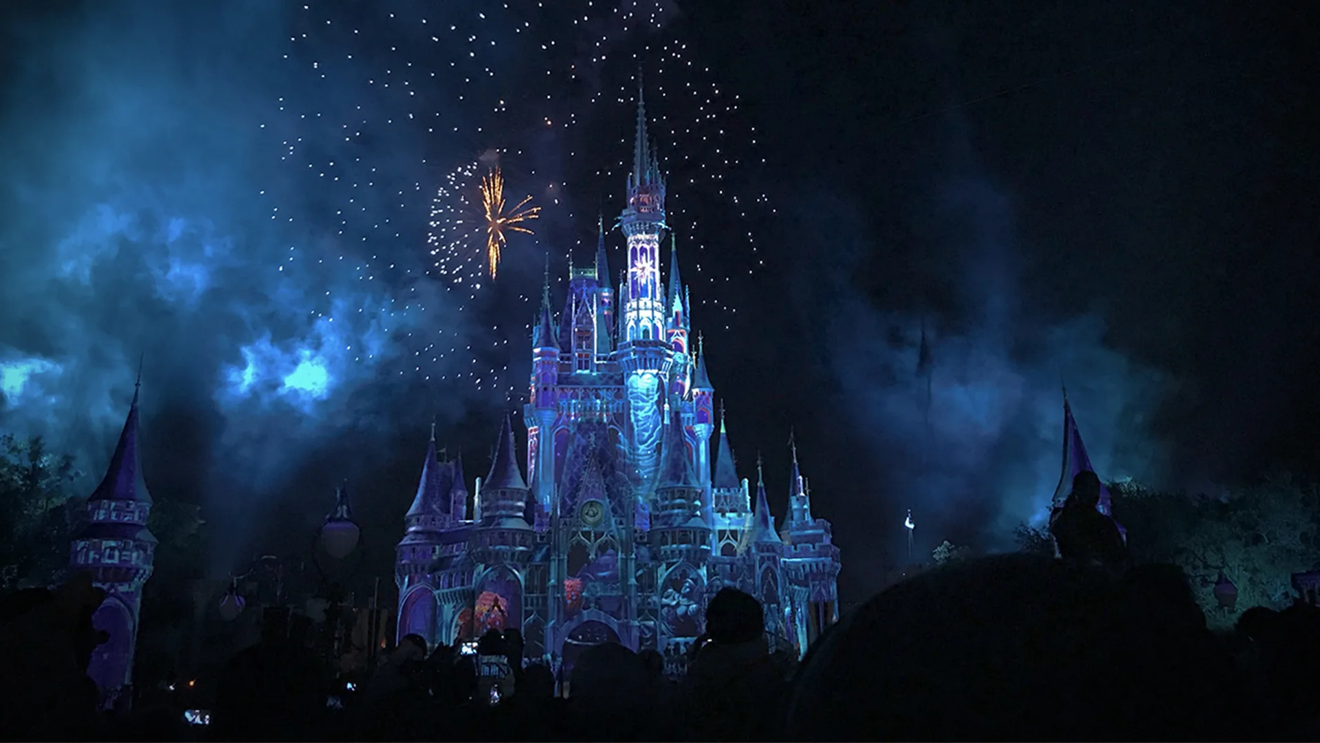 Disney palace in the dark