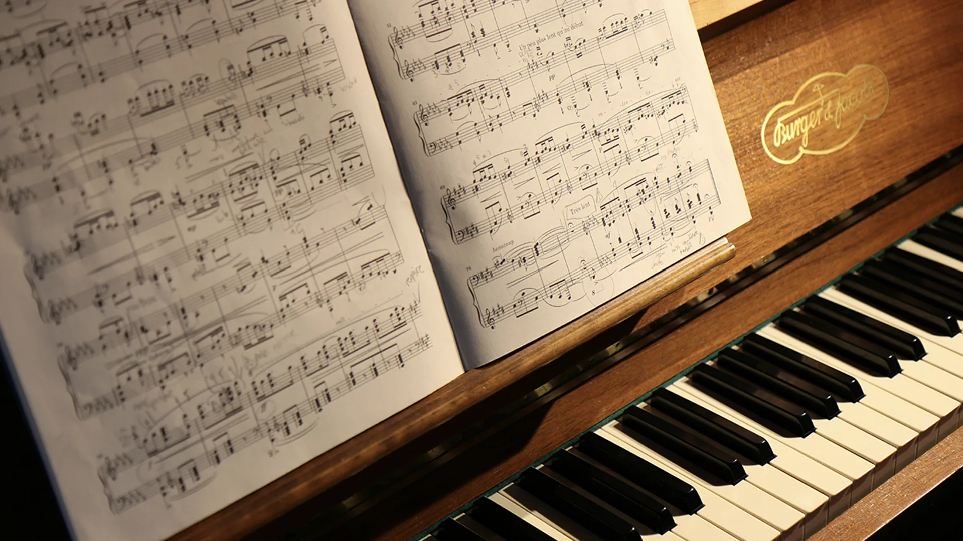 Piano with sheet music