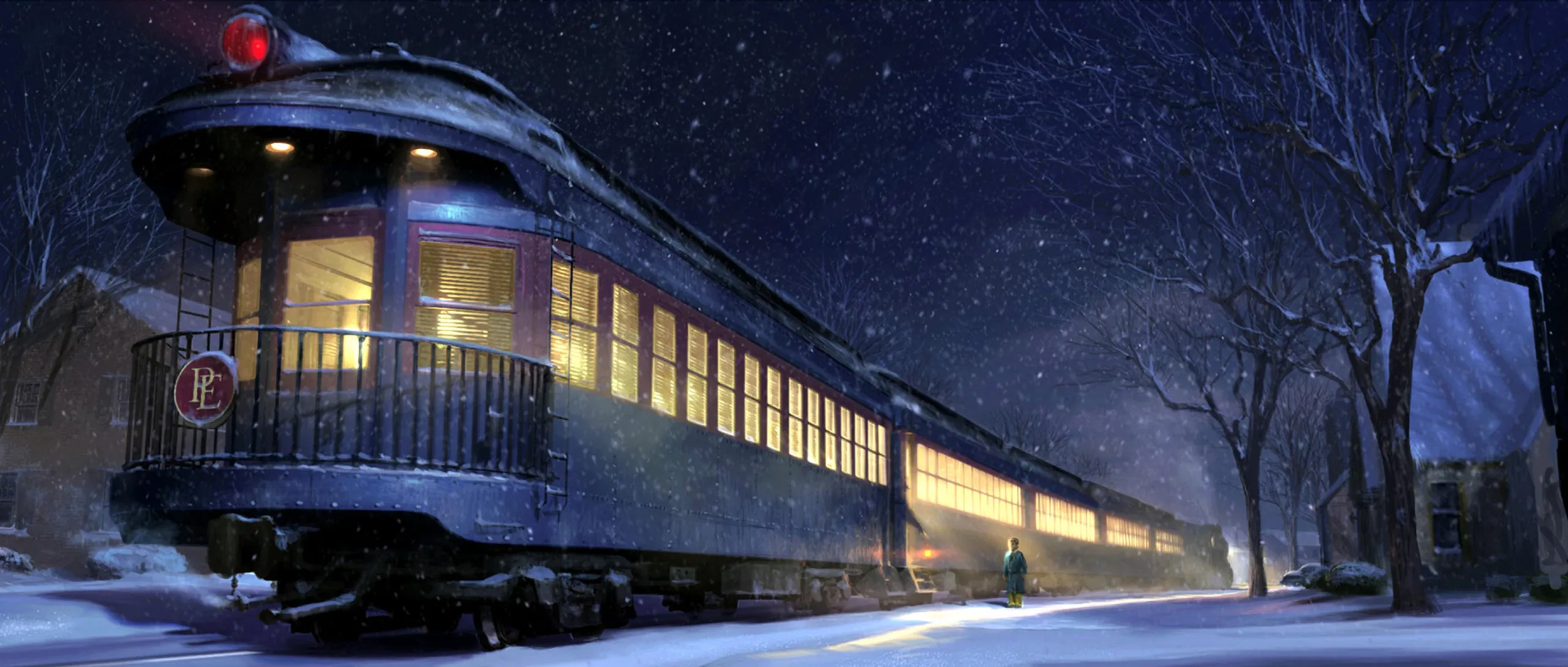 Train in the snow in Polar Express