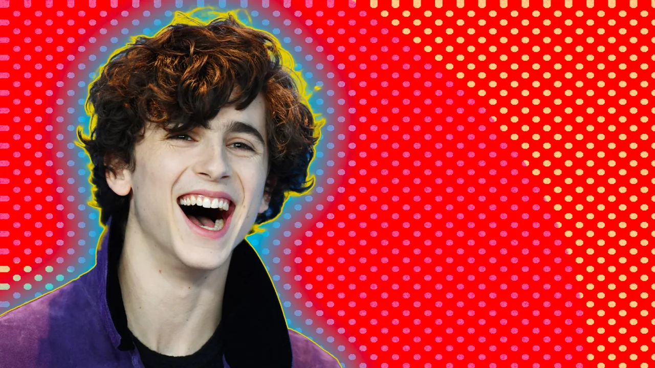 Timothée Chalamet laughing