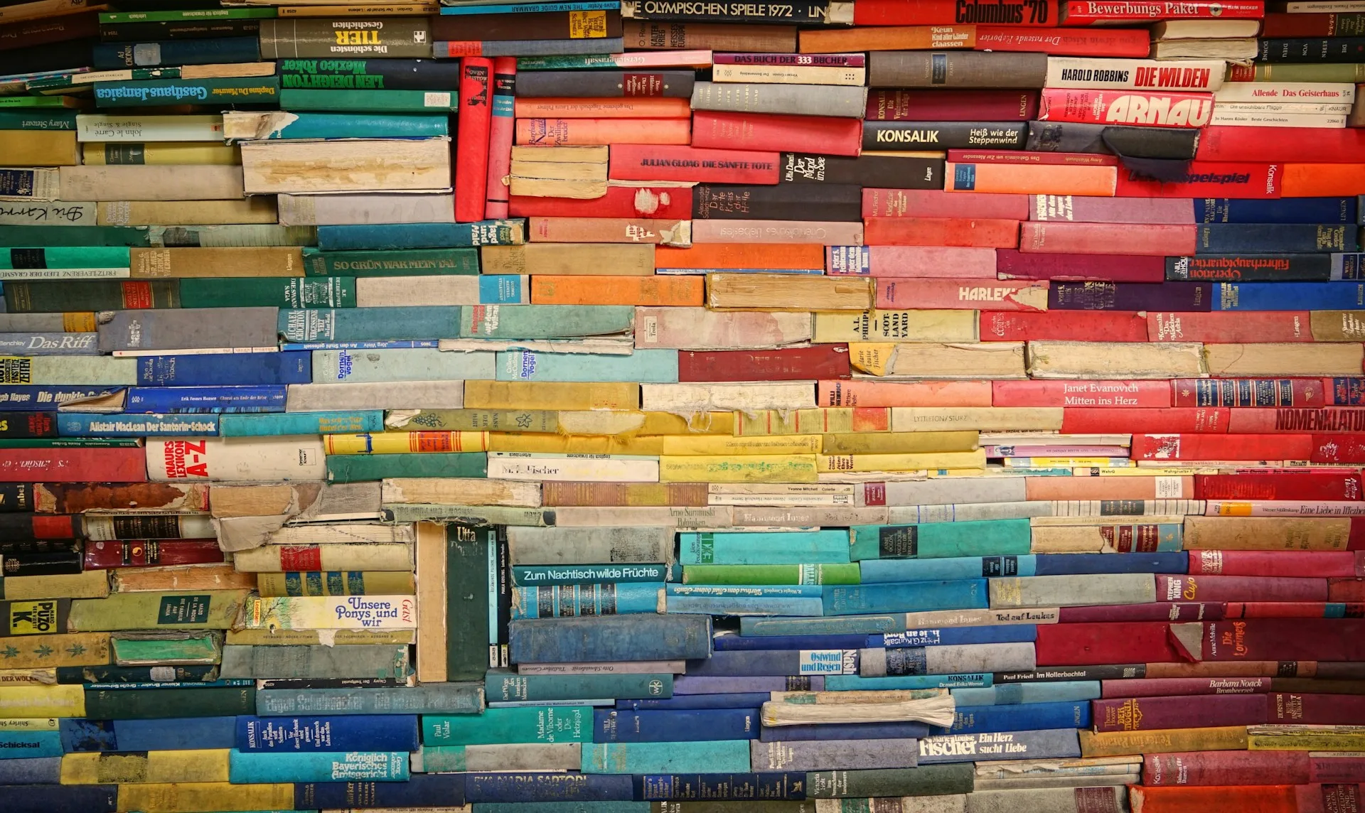 Assorted colourful books