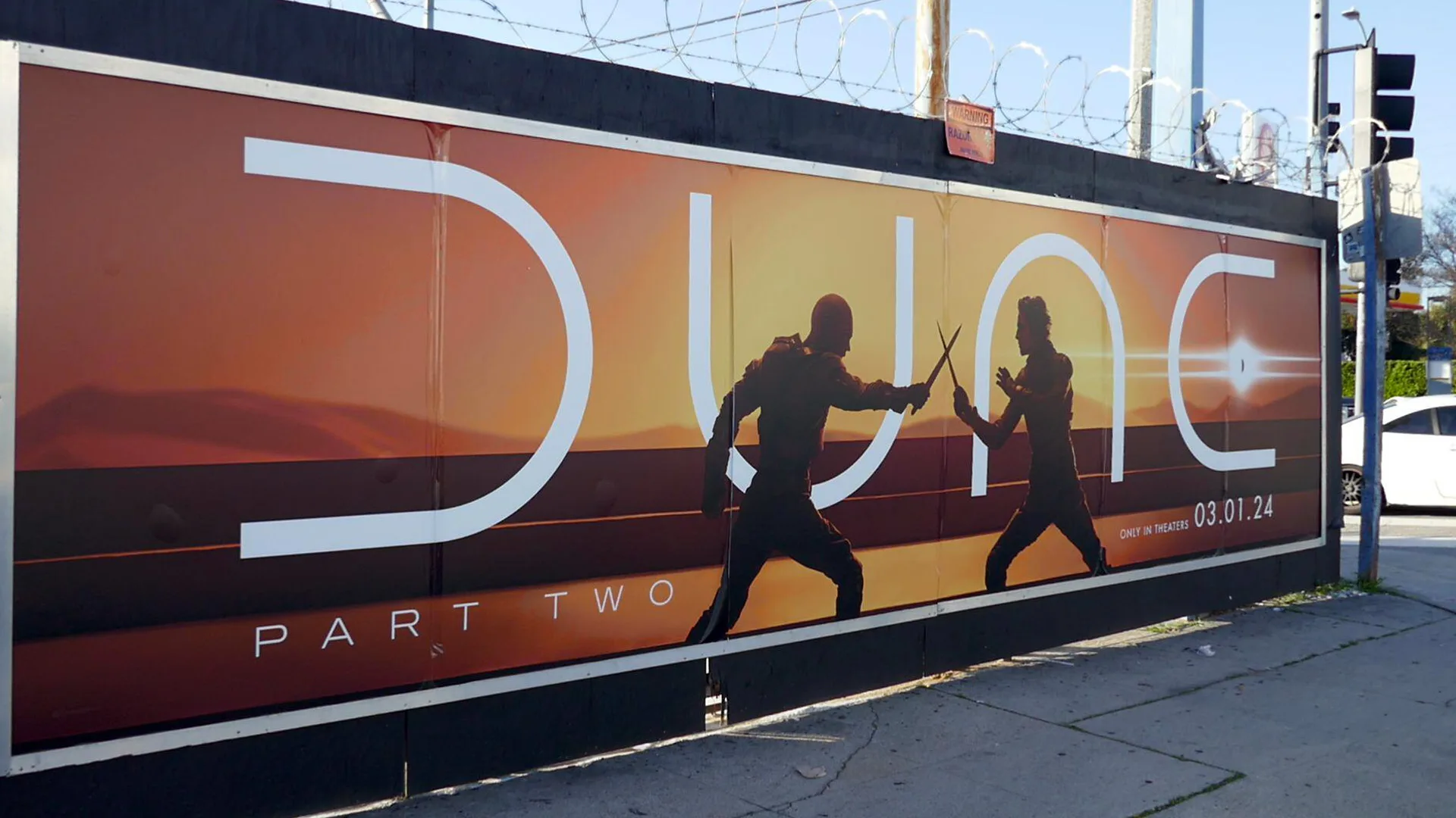 A photo of the DUNE 2 movie billboard